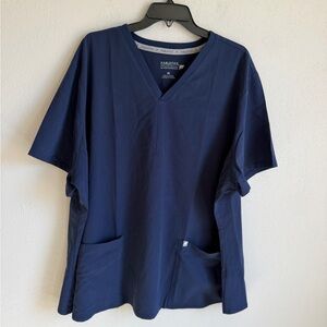 Fabletics Method 2-Pocket Scrub Top Navy Womens 4X Career Workwear